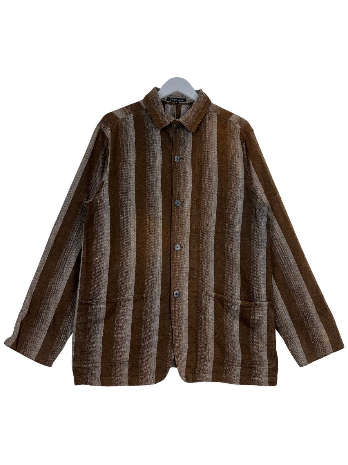 Japanese Brand VINTAGE GARCON WAVE STRIPE SHADOW LAZER JACKET Size US L / EU 52-54 / 3 - 2 Thumbnail