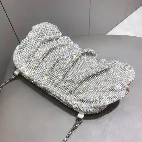 Designer × Vintage Shiny handle Rhinestones Handmade Evening Clutch Bags Size ONE SIZE - 3 Thumbnail