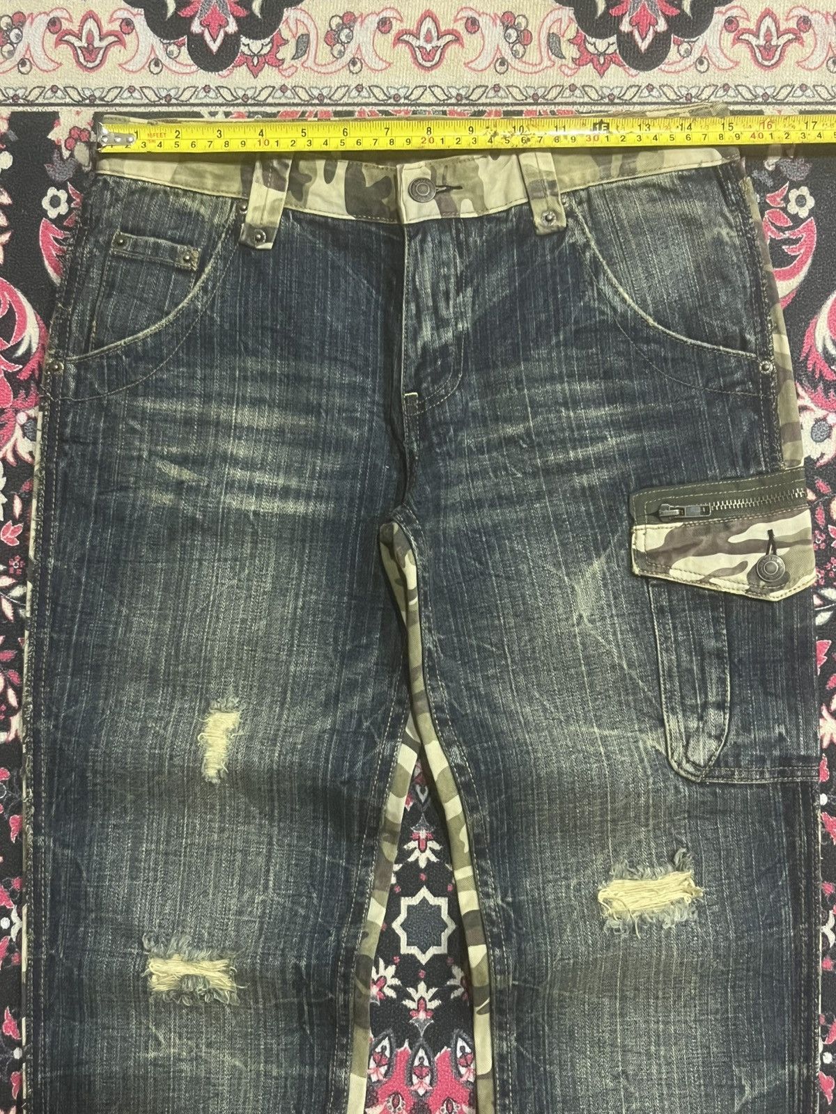 Japanese Brand Vintage Japanese Brand Hybrid Camo Jeans Cargo Style Denim Size US 29 - 12 Thumbnail