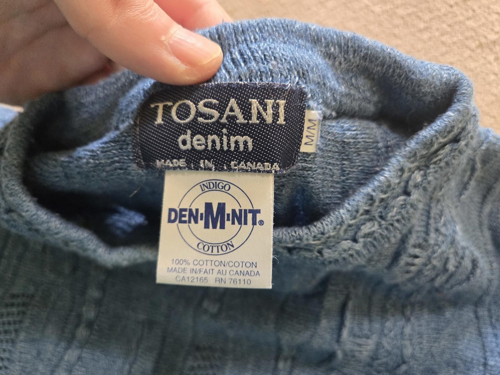 Other Tosani Sweater M | 90s Blue Textured Knit Size US M / EU 48-50 / 2 - 2 Thumbnail