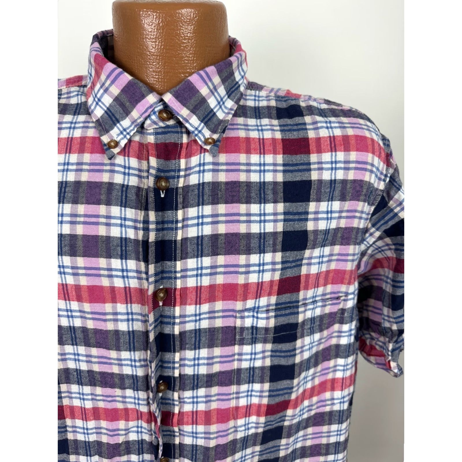 Lands' End Lands End Shirt Men Large Casual Outdoors Plaid Lightweight Cotton Button Down Size US L / EU 52-54 / 3 - 2 Thumbnail