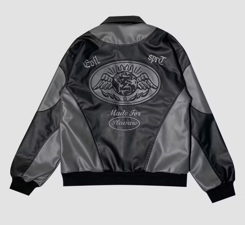 Other Leather jacket tursty black gray streetwear Size US XL / EU 56 / 4 - 1 Thumbnail