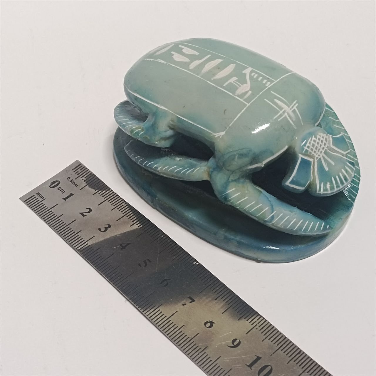 Other hand-carved pharaonic scarab hieroglyphic details Size ONE SIZE - 6 Thumbnail