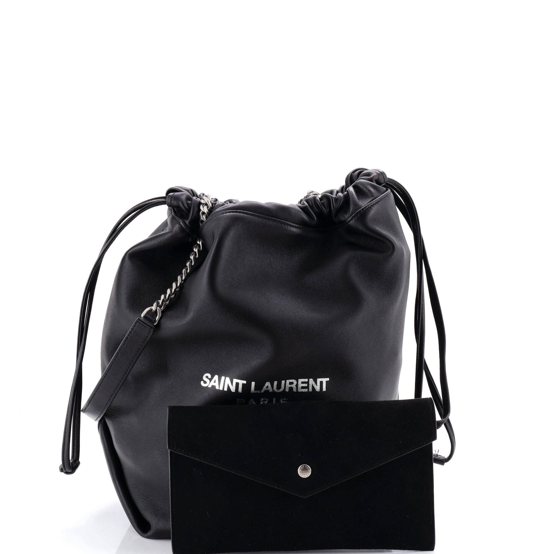 Saint Laurent Paris Teddy Bucket Bag Leather Large Size ONE SIZE - 1 Thumbnail