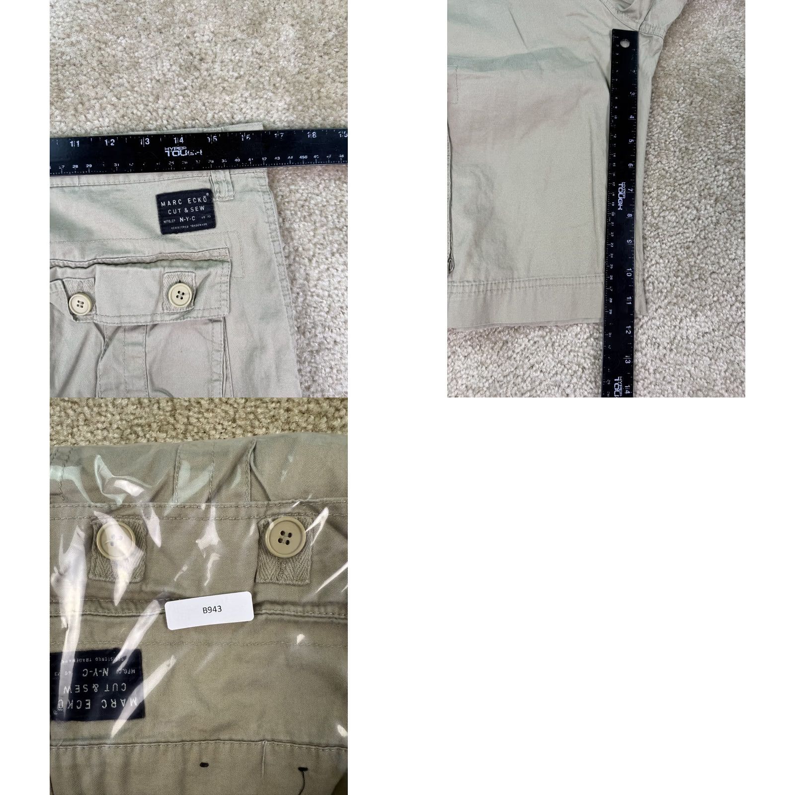 Marcs Marc Ecko Cargo Shorts Mens Beige Size 32 Outdoors Streetwear Size US 32 / EU 48 - 9 Thumbnail