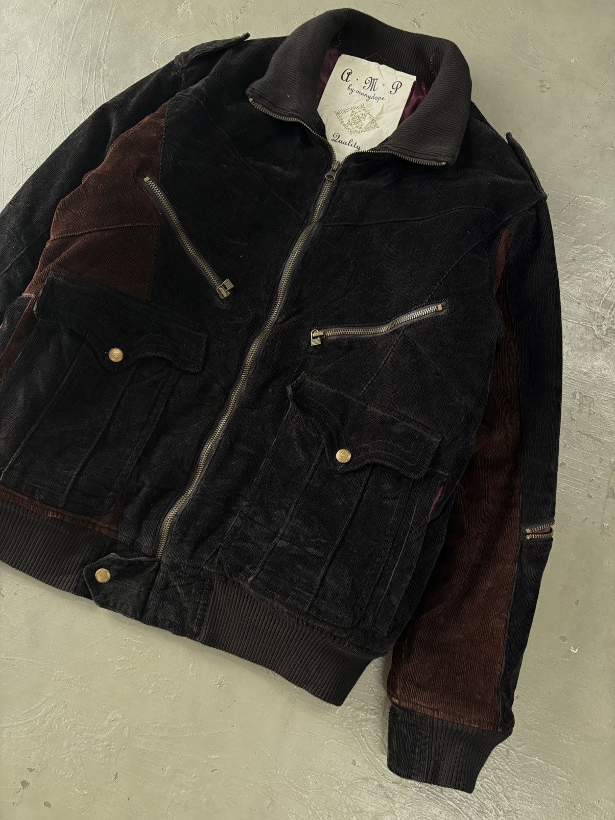 14th Addiction AMP Manydope Corduroy Bomber Issey Miyake Patchwork Style Size US M / EU 48-50 / 2 - 3 Thumbnail