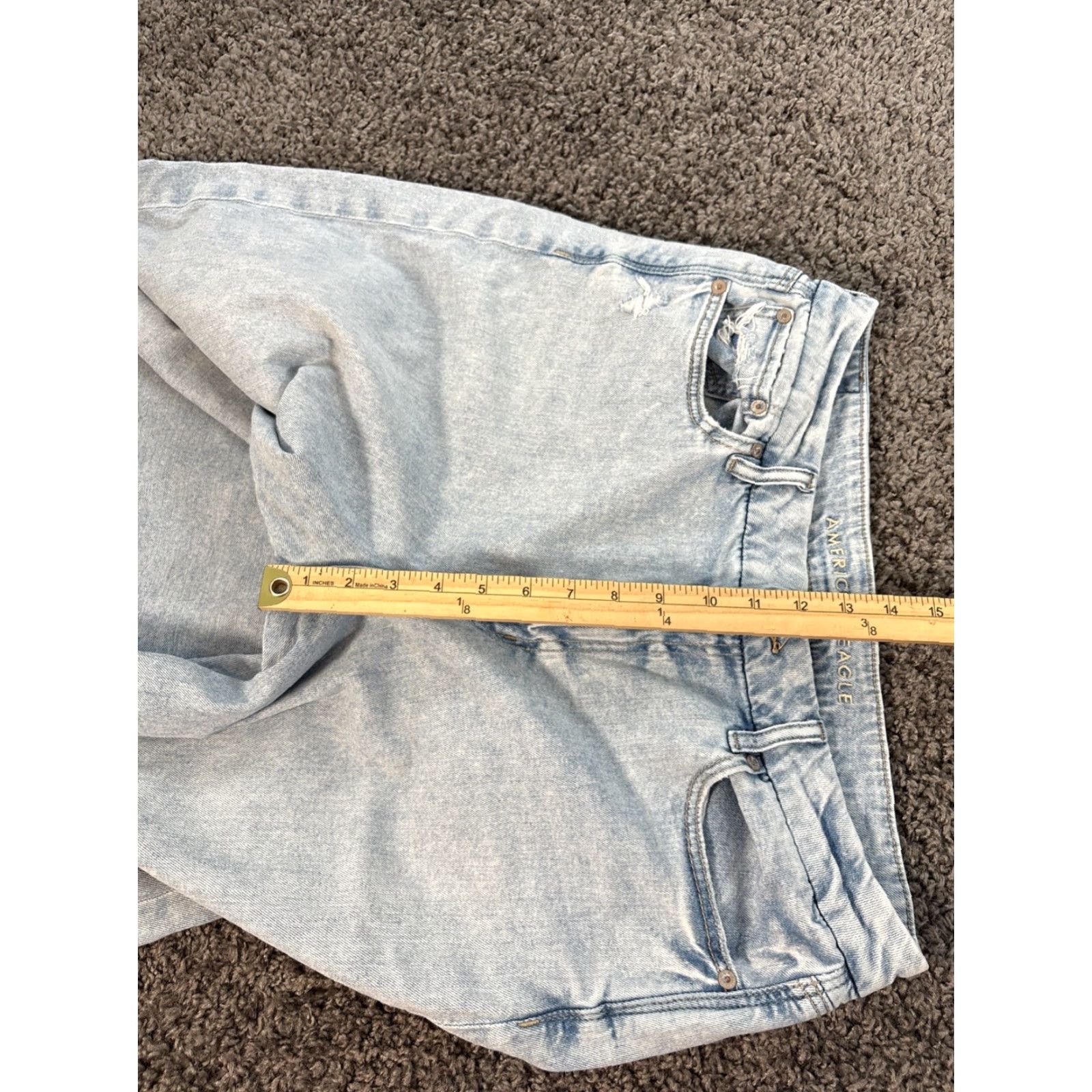 American Eagle Outfitters American Eagle Jeans Womens 14 Short Reg Blue Curvy Super High Rise Baggy Straight 90s Bohemian Grunge Mens Womens Girls Size 36" / US 14 / IT 50 - 5 Thumbnail