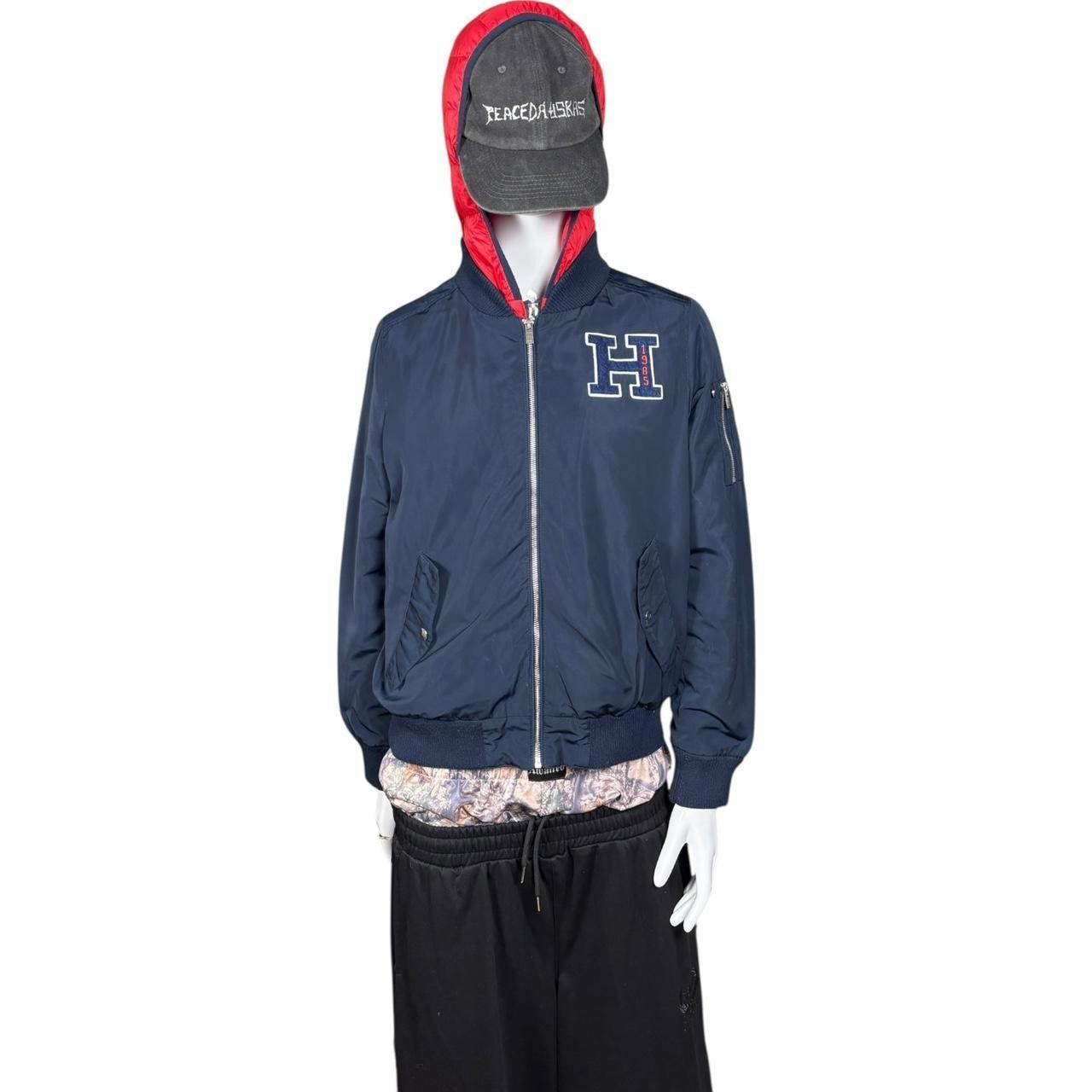 Tommy Hilfiger Tommy Hilfiger Navy Bomber Jacket with Red Hood Size US M / EU 48-50 / 2 - 2 Thumbnail