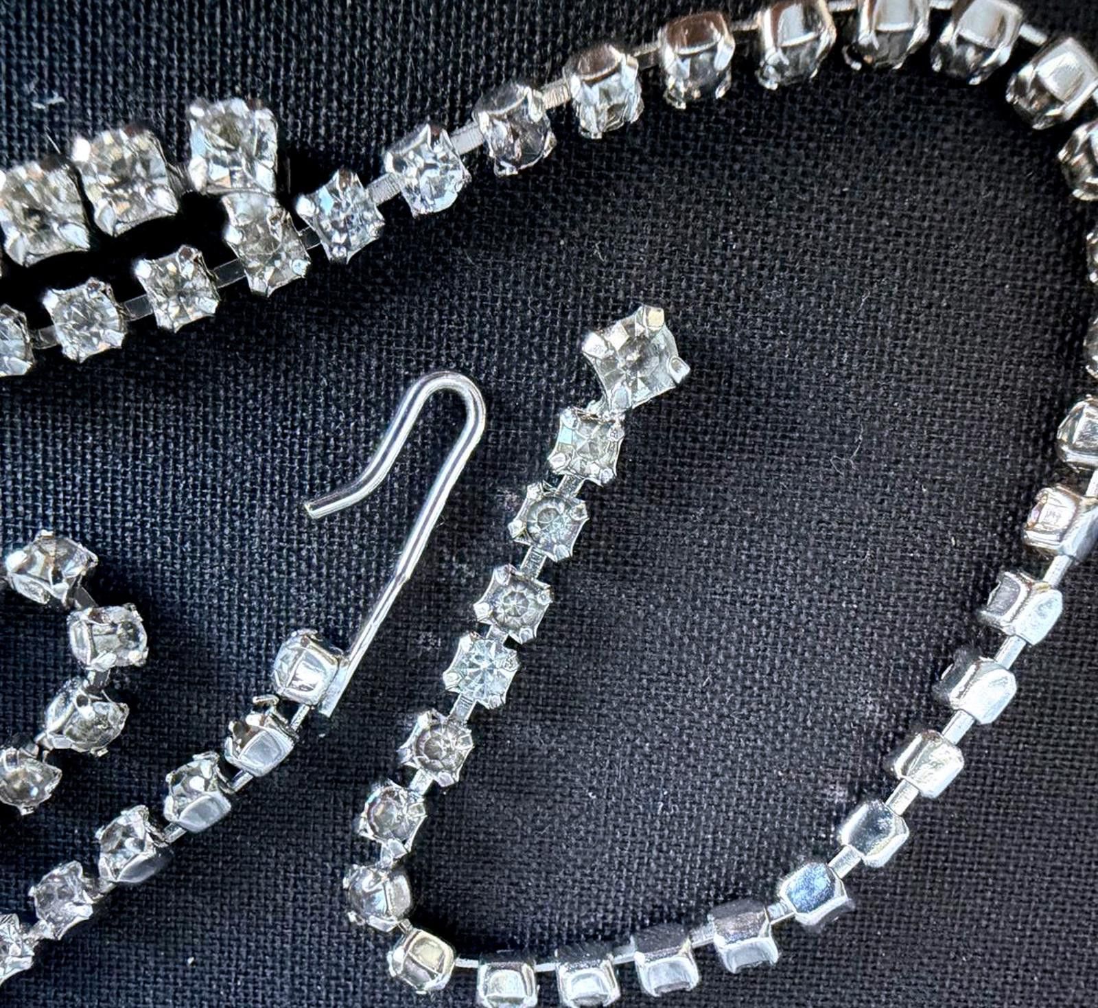 Other Vintage Rhinestone Y Drop Bridal Statement Necklace Sparkle Size ONE SIZE - 6 Thumbnail