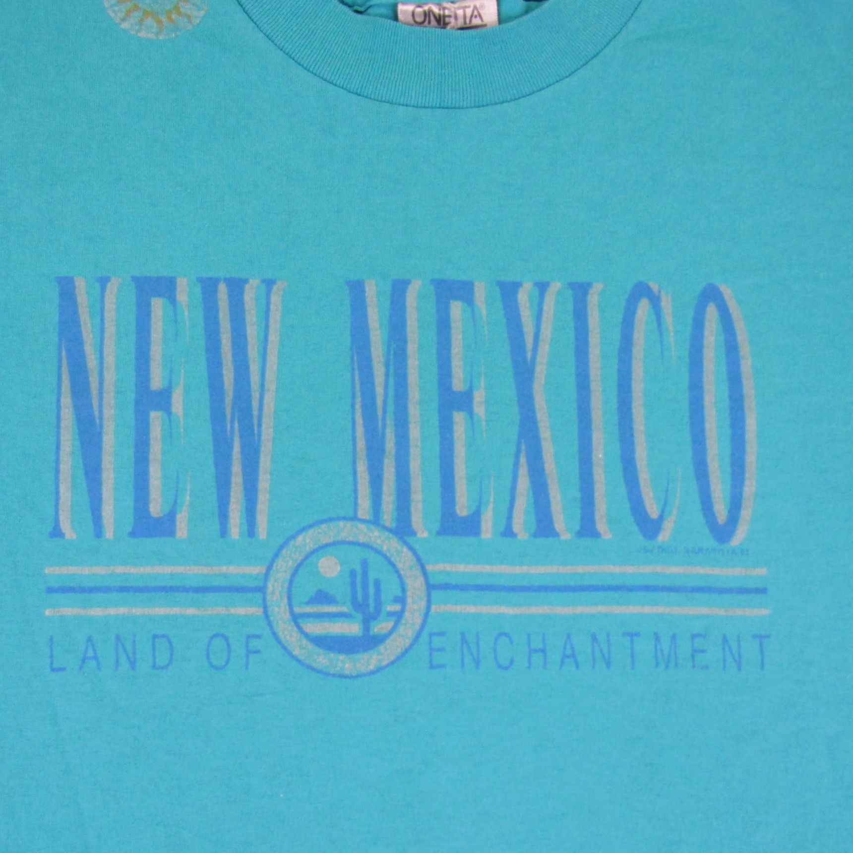 Vintage VINTAGE New Mexico Shirt Mens XL Blue Solid Cotton Blend Knit Logo T-Shirt 90s Outdoor Brainstorm? Size US XL / EU 56 / 4 - 3 Thumbnail