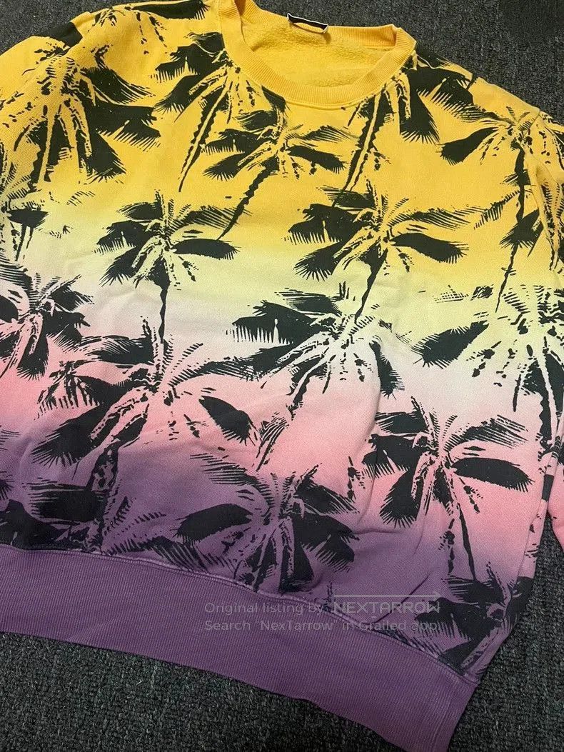 Saint Laurent Paris Saint Laurent Palm Tree Gradient Sweatshirt. Size US M / EU 48-50 / 2 - 3 Thumbnail