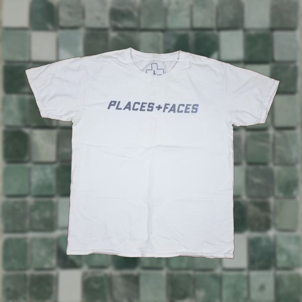 Places + Faces PLACES + FACES LOGO PRINT WHITE T-SHIRT L Large Mens Vintage Cotton Short Sleeve Round Neck Logo Print Size US L / EU 52-54 / 3 - 1 Thumbnail