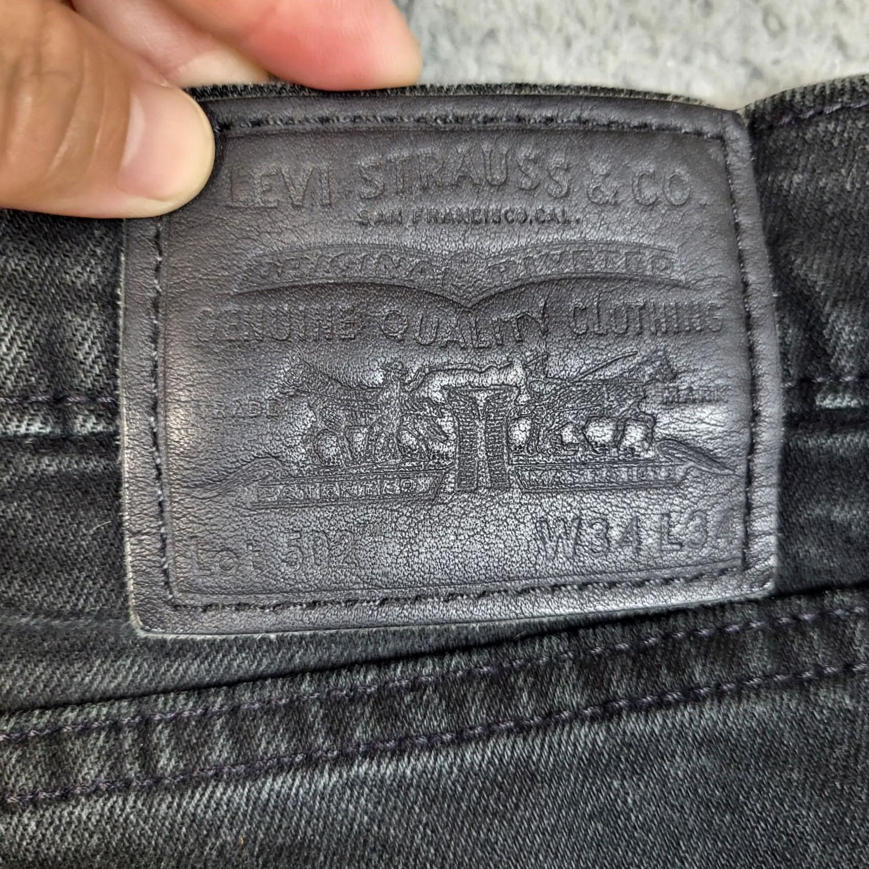Levi's Levi’s 502 Jeans Straight Regular Black Denim Size 34 Womens 34 Dark Wash Casual Belted Comfort 90s None Size 24" / US 00 / IT 34 - 7 Thumbnail