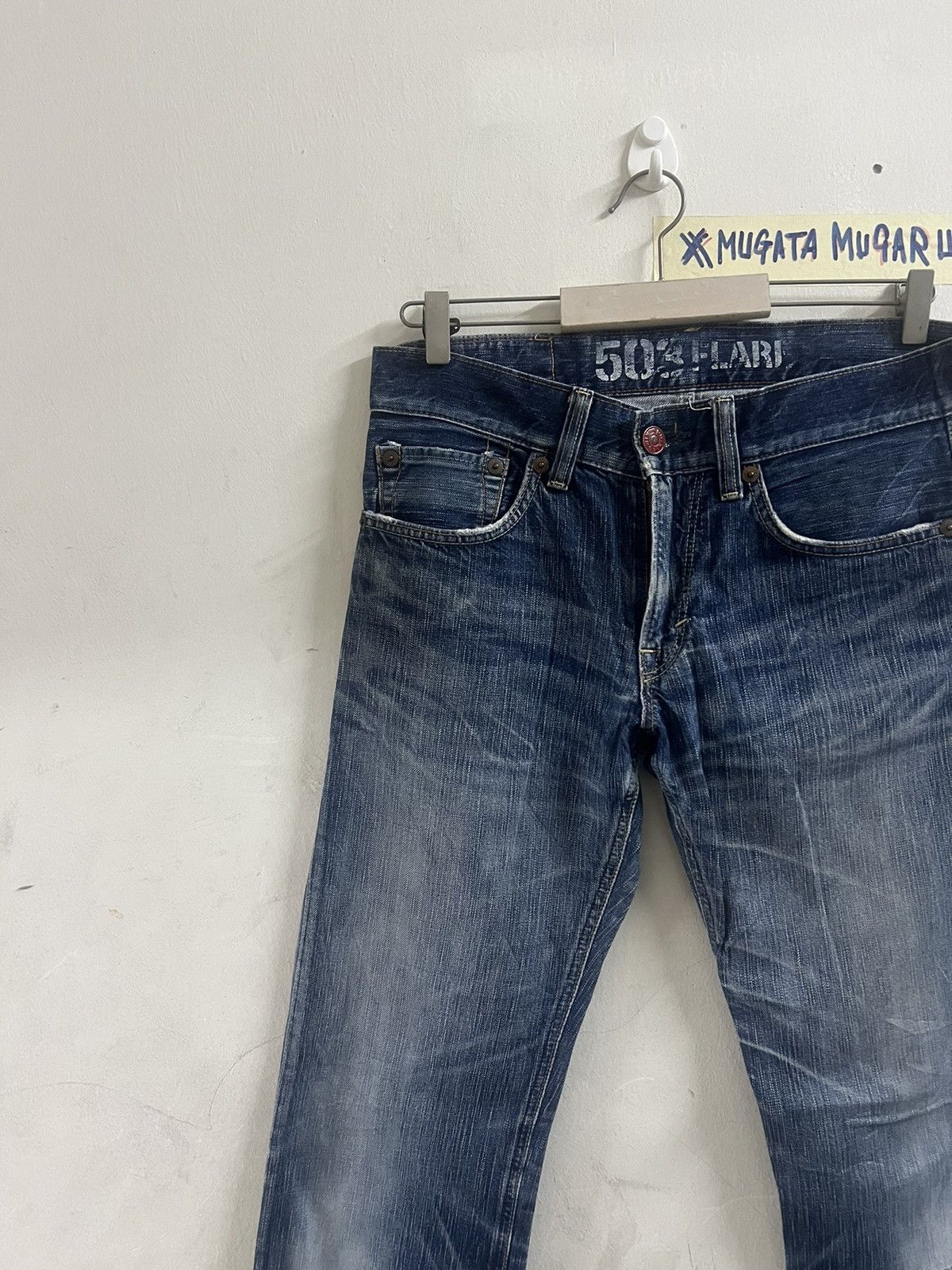 Designer × If Six Was Nine × Japanese Brand THRASHED FLARE EDWIN 503 DISTRESSED DENIM PANT Size US 32 / EU 48 - 6 Thumbnail