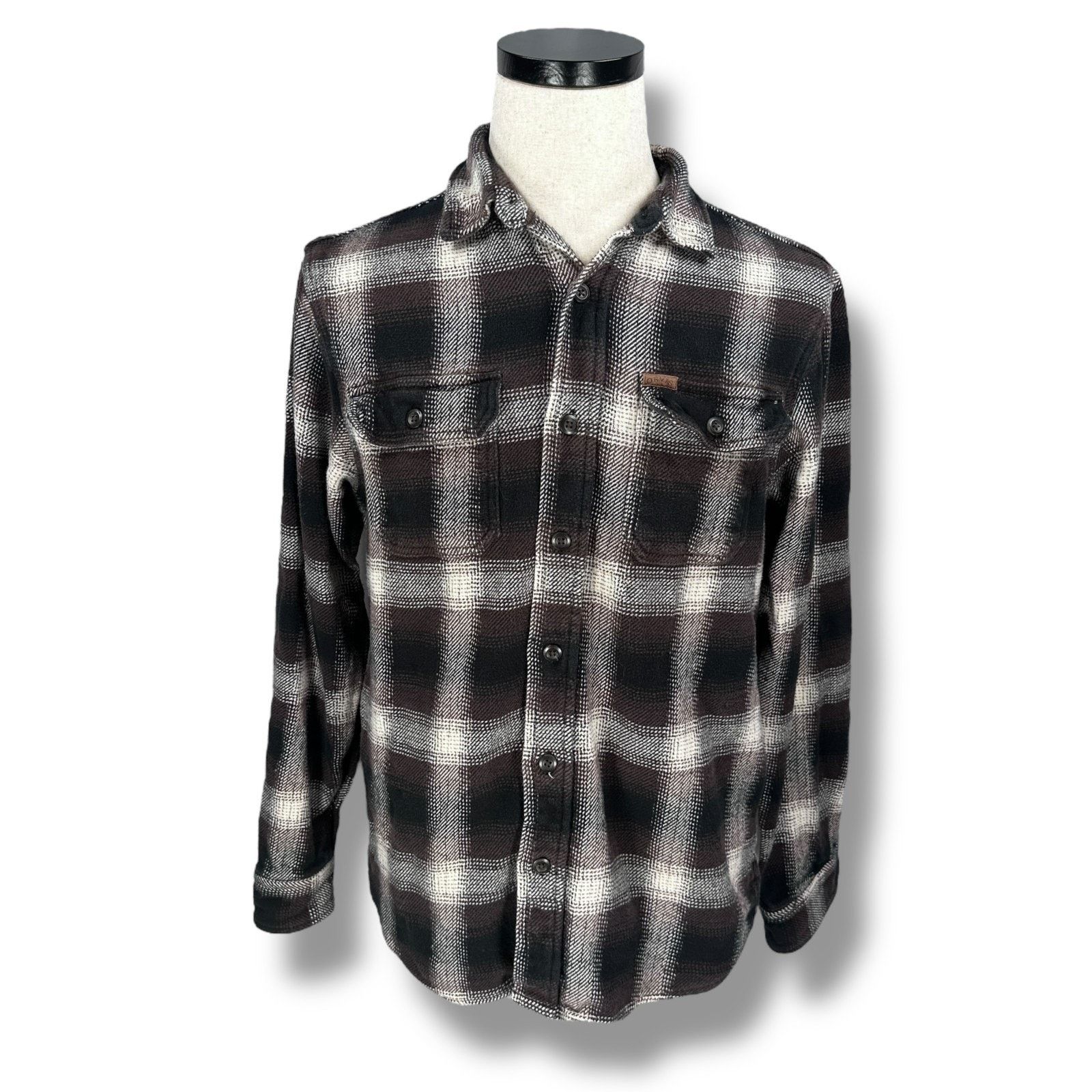 Orvis Orvis Heavyweight Flannel Shirt Mens Small Black Brown Black Size US S / EU 44-46 / 1 - 1 Thumbnail