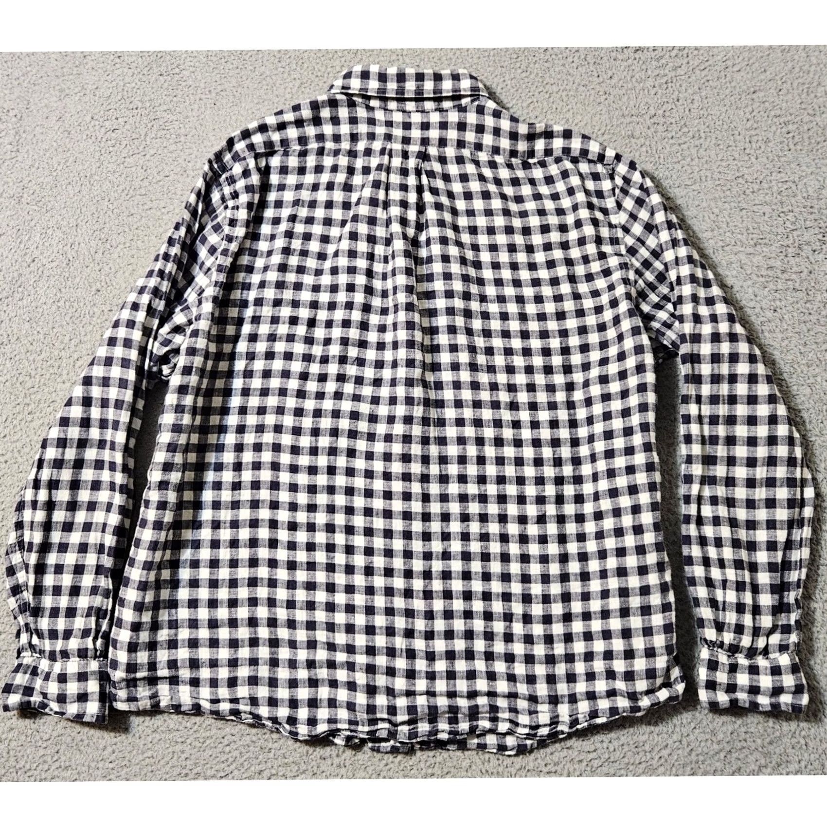 Brooks Brothers Brooks Brothers Regent Baird McNutt Linen Shirt Mens Large Blue Check Button Size US L / EU 52-54 / 3 - 2 Thumbnail