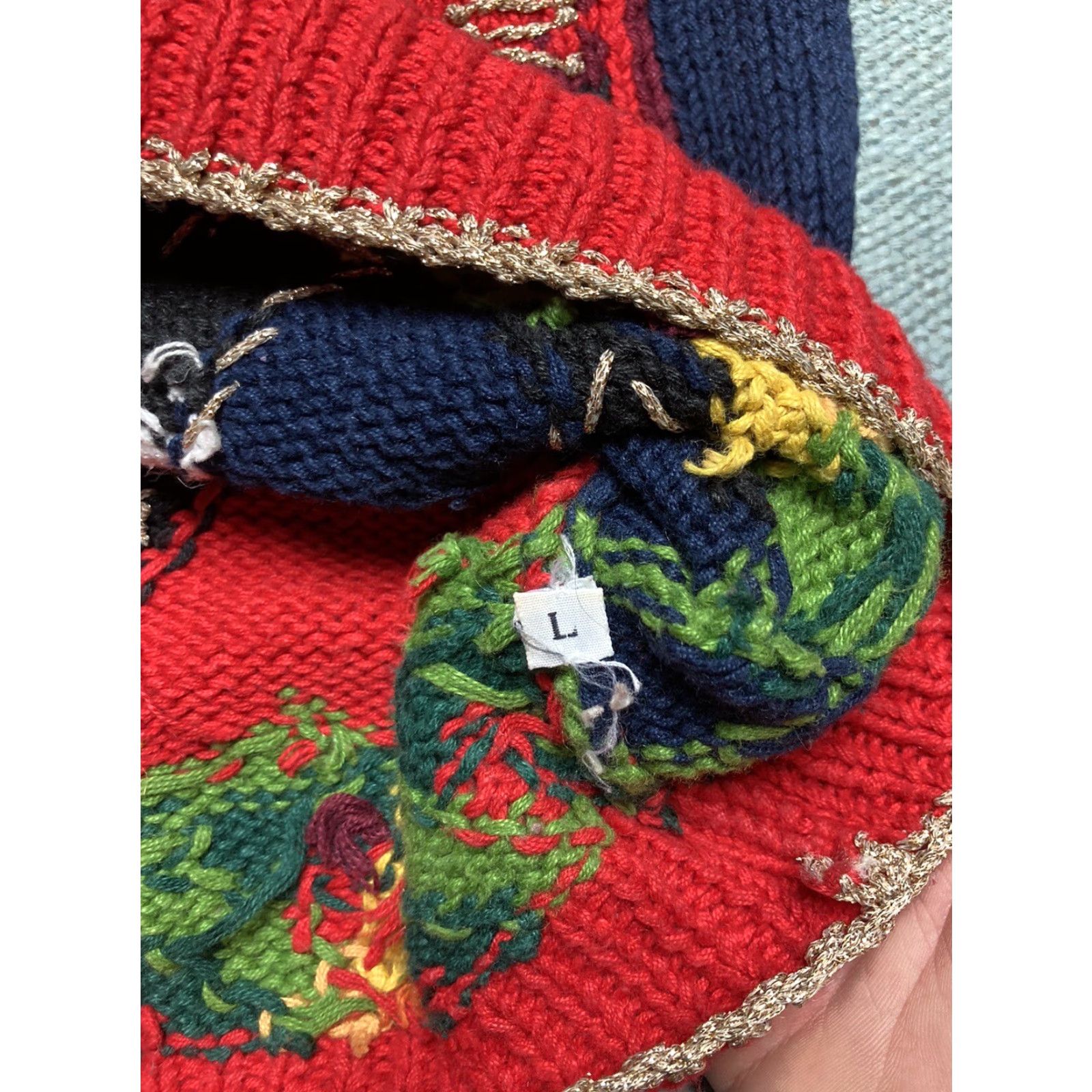 Vintage VINTAGE Marisa Christina sweater Christmas ramie teddy bear large Cardigan Women L Red Knit Size L / US 10 / IT 46 - 7 Thumbnail