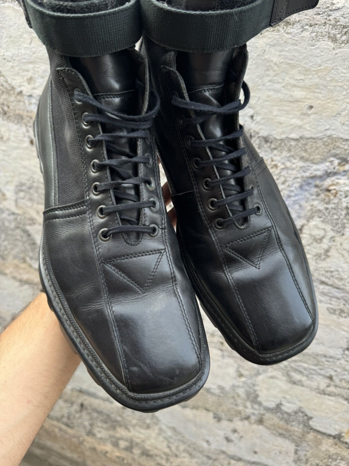 Miu Miu × Prada × Vintage Miu Miu Vintage 2000s Leather Black Boots Size 45 Size US 11 / EU 44 - 6 Thumbnail