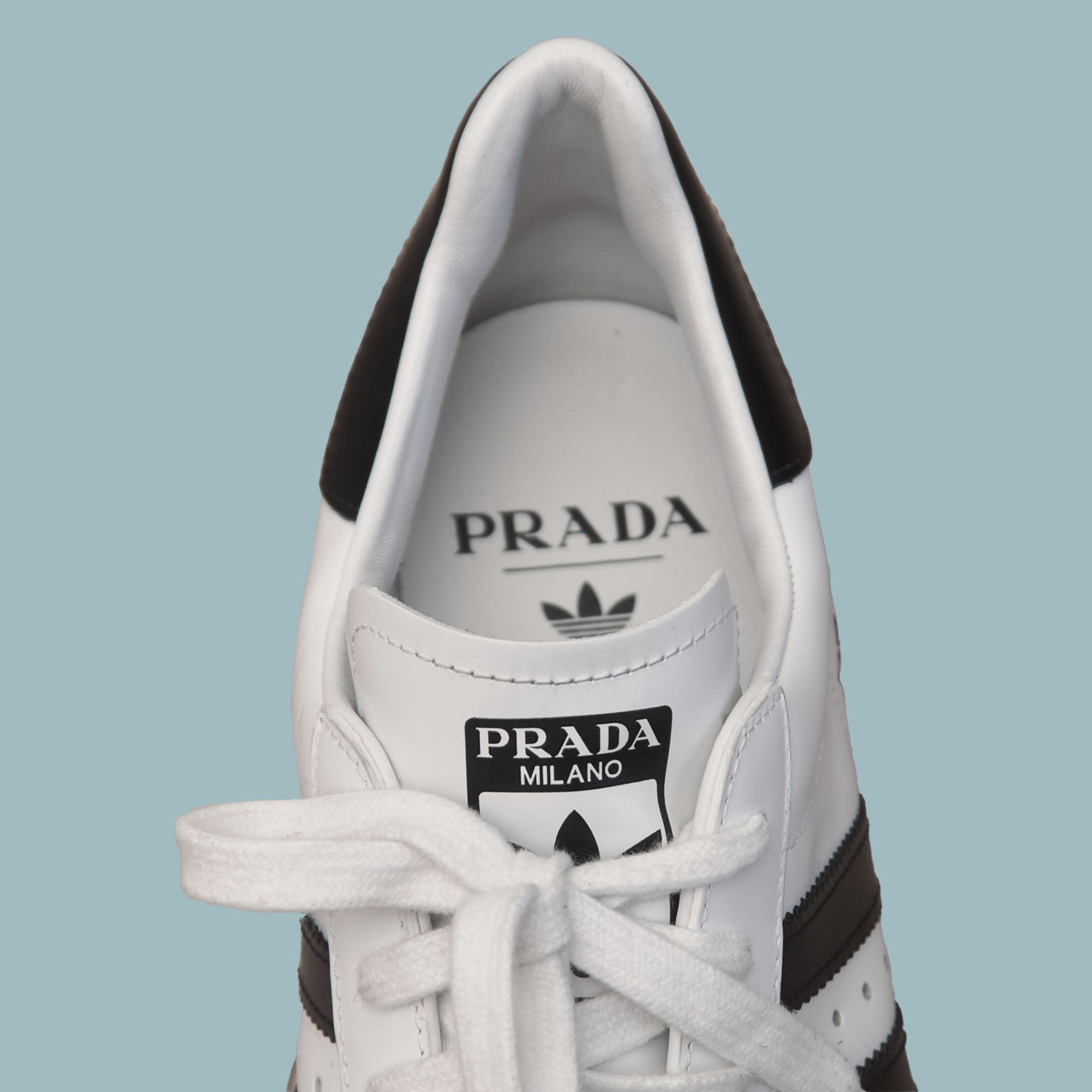 Adidas × Prada PRADA x ADIDAS White SUPERSTAR SNEAKERS MADE IN ITALY Size US 10 / EU 43 - 3 Thumbnail