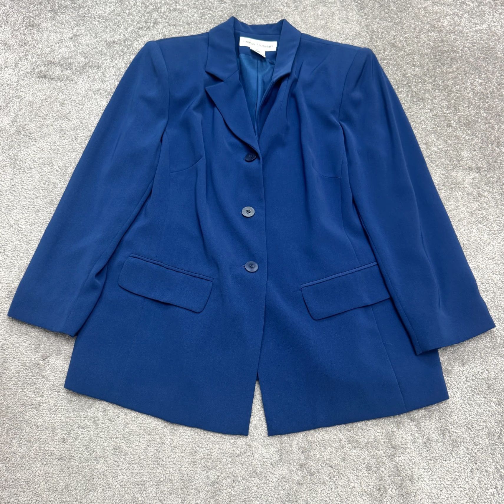 Vintage VINTAGE Rena Rowan 2Pc Set Jacket Skirt Womens 14P Blue 90s Classic How to Size 36" / US 14 / IT 50 - 2 Thumbnail