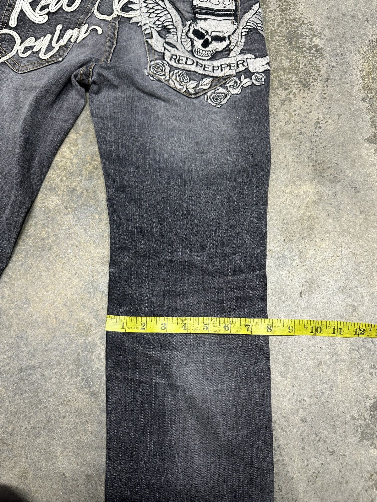 Ed Hardy × Japanese Brand Red Pepper distressed Denim Rare Design Size US 31 - 20 Thumbnail