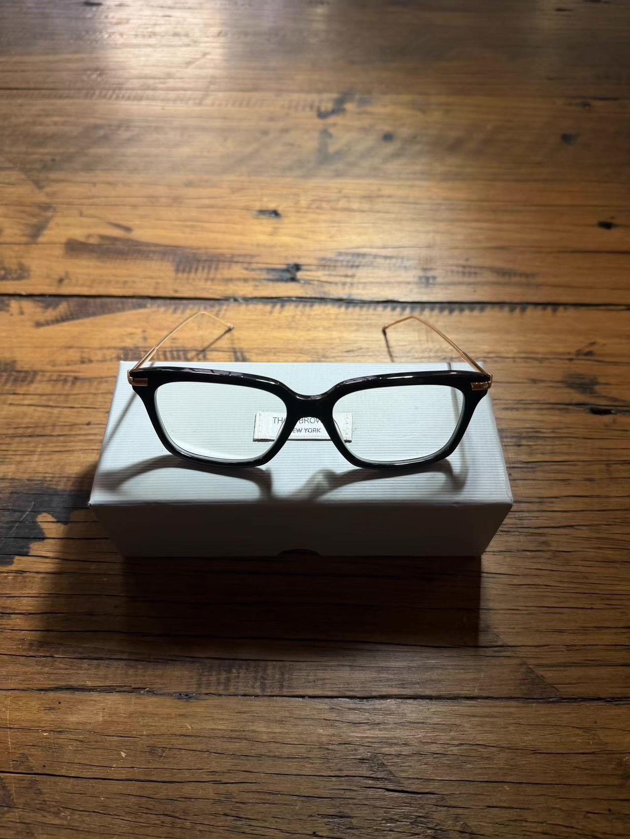 Thom Browne Thom Browne 12K gold-plated black frame plain glasses. Ｑ25 Size ONE SIZE - 1 Thumbnail