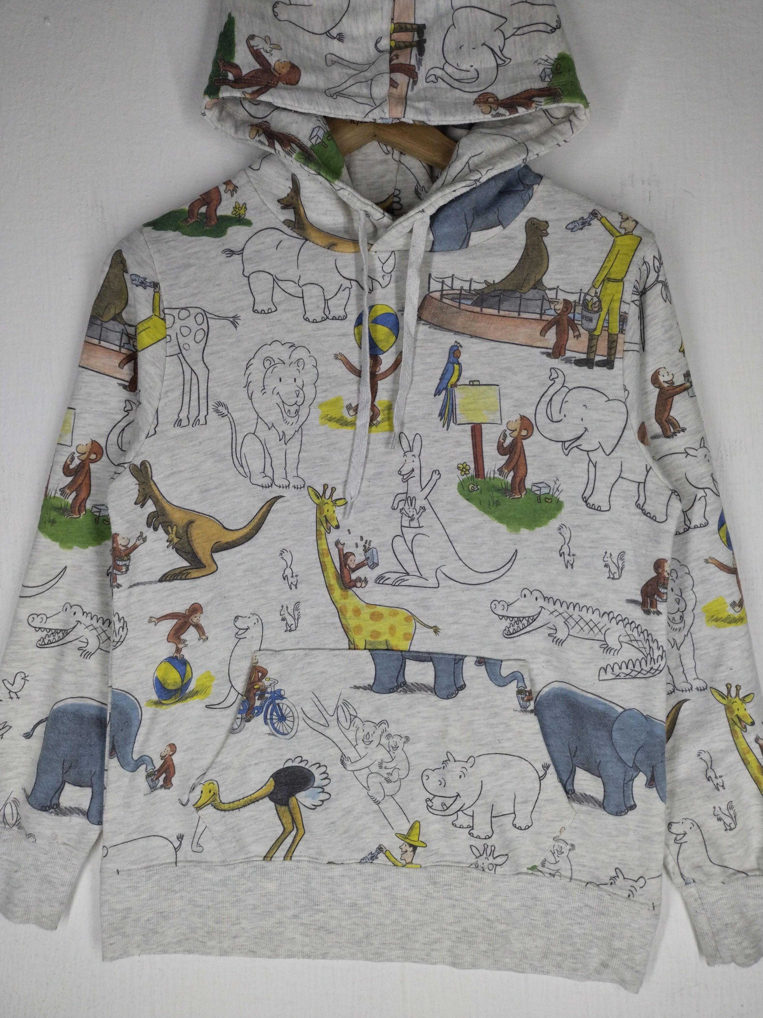 Vintage 🔥 Vtg Zoo Animals Print Graniph Hoodie Size US S / EU 44-46 / 1 - 3 Thumbnail
