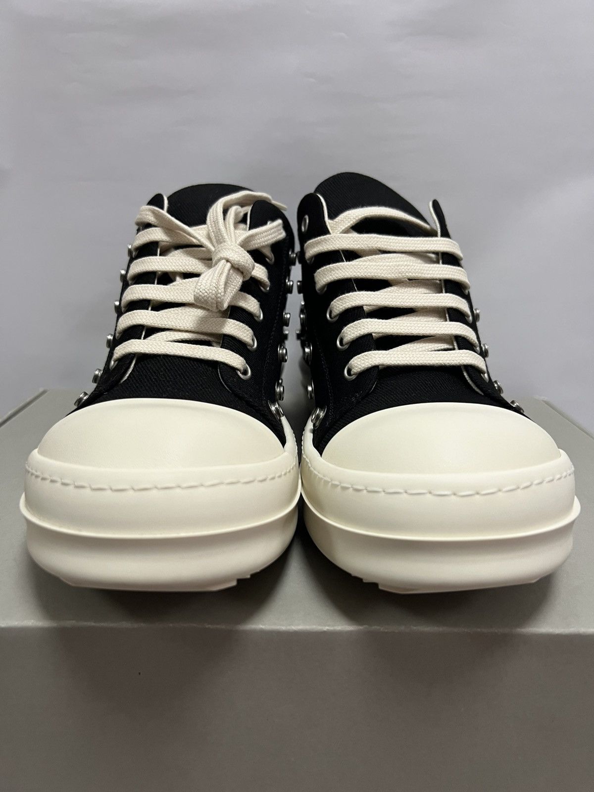 Rick Owens Rick Owens Drkshdw - SS23 EDFU Eyelet Black Milk Ramones Low Size US 7 / EU 40 - 2 Thumbnail