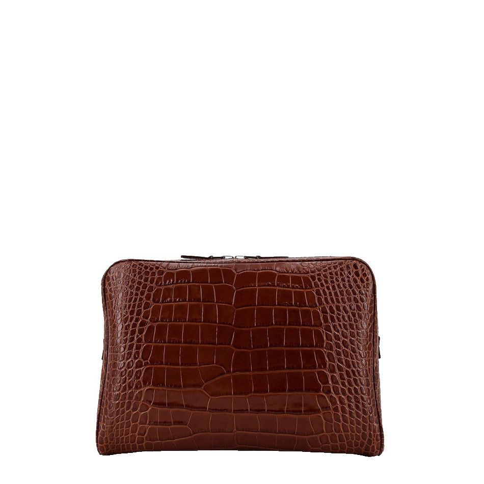 Tom Ford TOM FORD Brown Embossed Leather Clutch Bag New & Authentic Size ONE SIZE - 1 Thumbnail