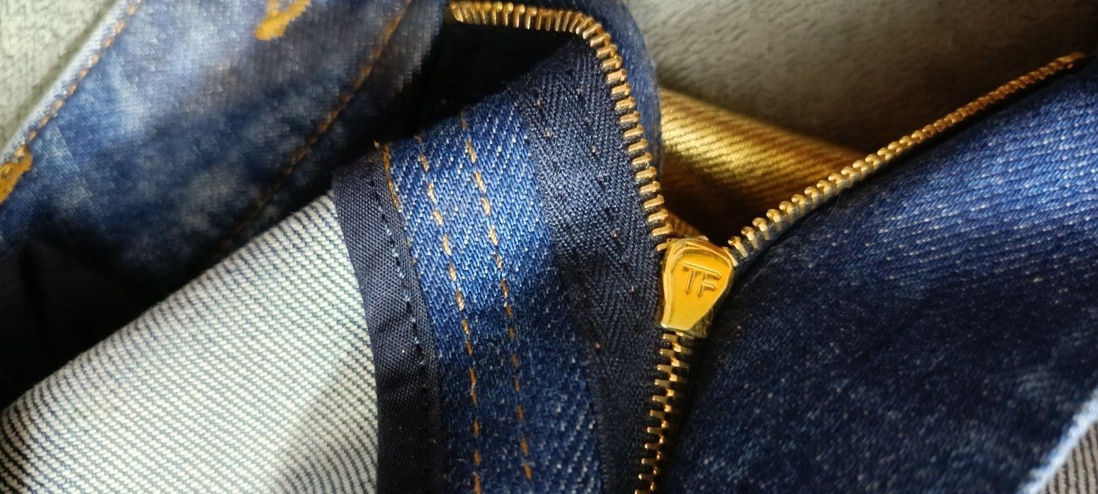 Tom Ford Tom Ford Gold Coated Metallic Denim Pants Size 31" - 4 Thumbnail