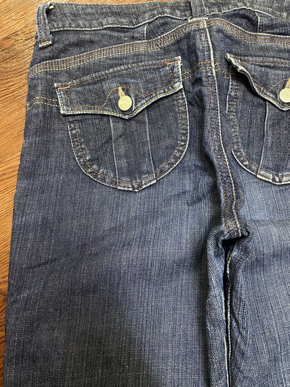 Japanese Brand Vintage Japanese Brands Blue Wash Distressed Flare Jeans Size US 31 - 7 Thumbnail