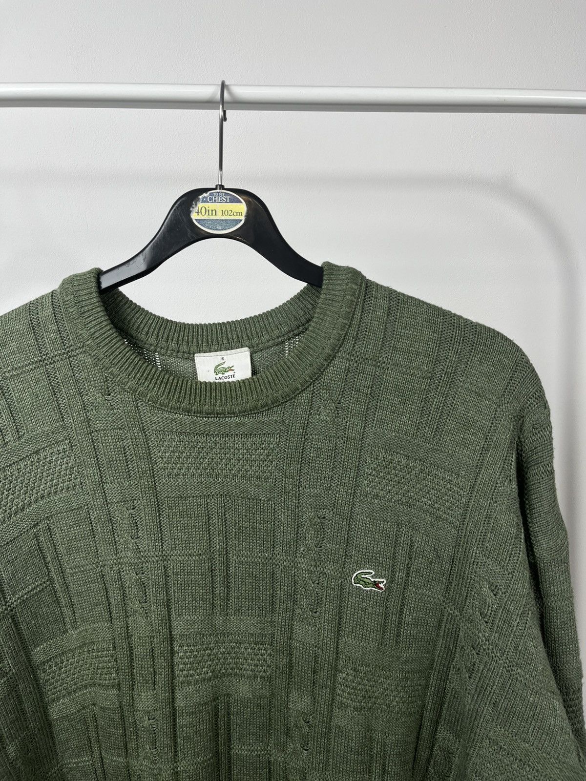 Lacoste × Vintage Vintage Lacoste Green 3D Knit Sweater Pullover Size 6 Size US XL / EU 56 / 4 - 3 Thumbnail