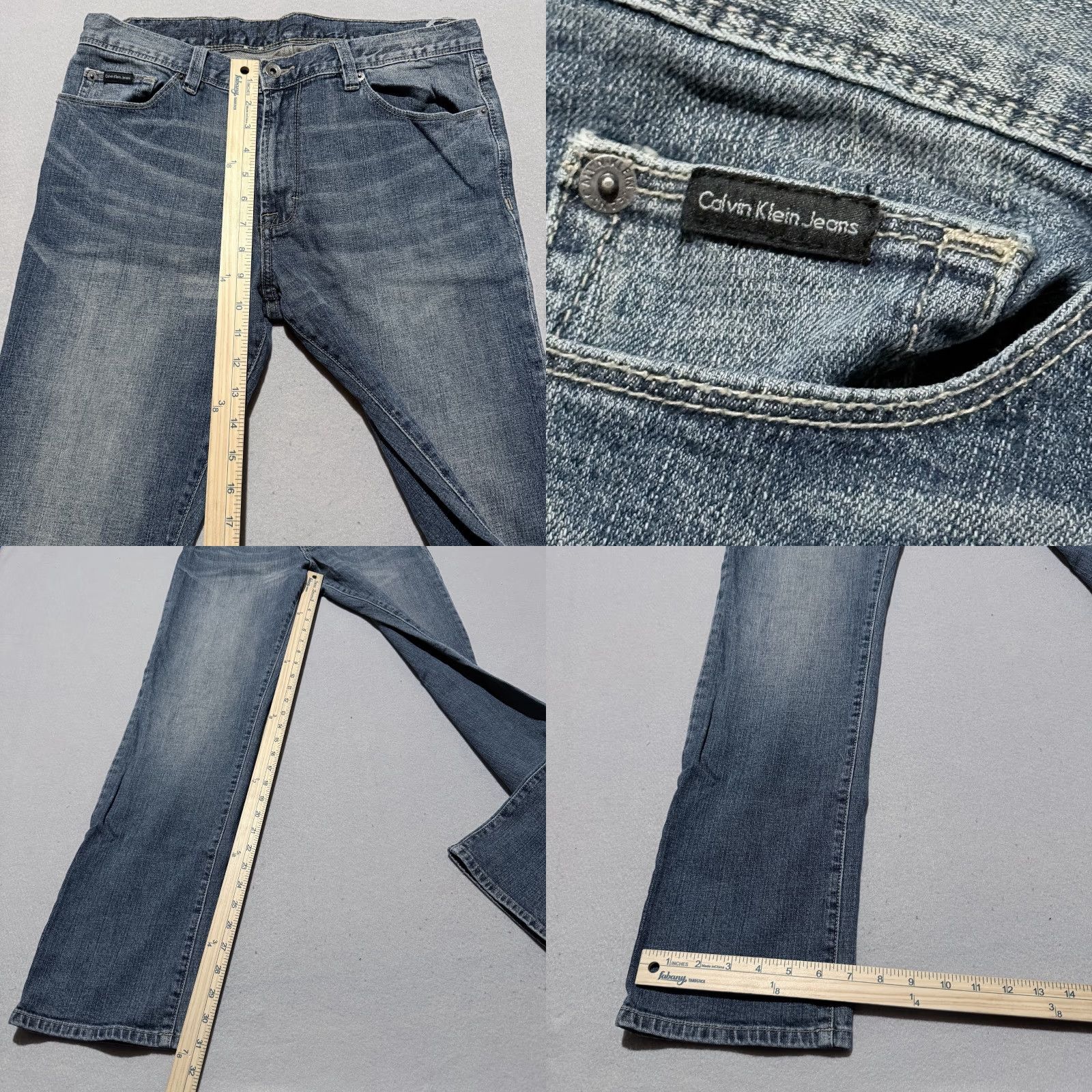 Calvin Klein Calvin Klein Jeans Men Blue Denim Straight Leg Classic Zip Fly Pockets - 34 Size US 34 / EU 50 - 9 Thumbnail
