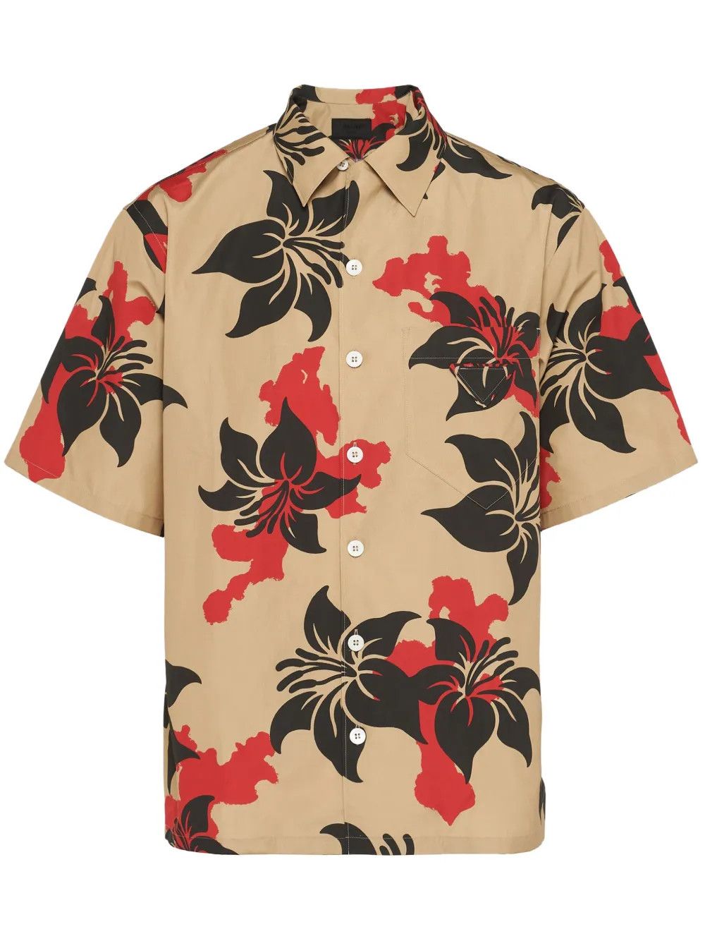 Prada o1bcso1str1025 Popeline Ibiscus Shirt in Multicolor Size US S / EU 44-46 / 1 - 1 Thumbnail