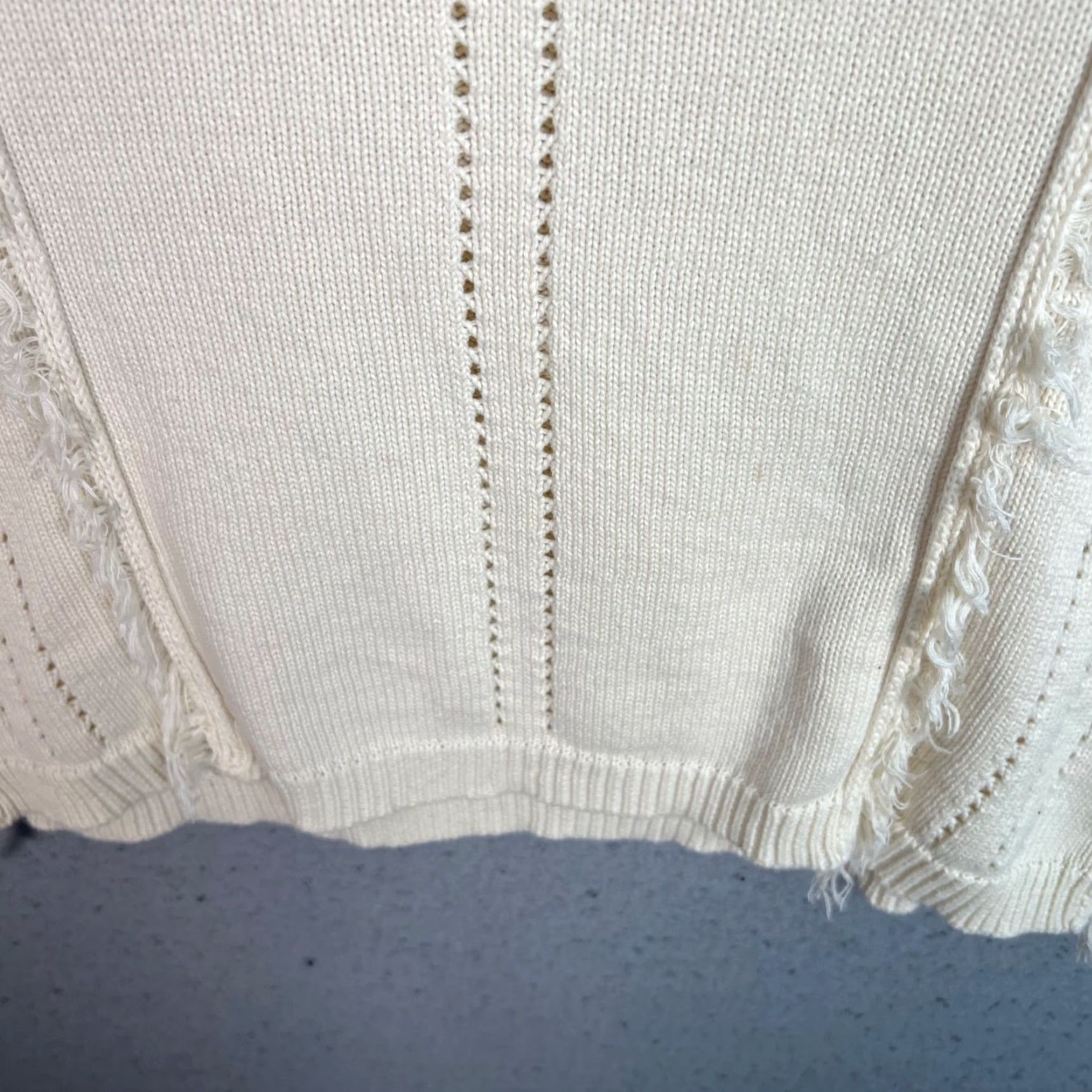 Vintage Black Swan Sweater Shirt Ivory Knit Fringe Pullover Womens XS Winter, Fall, Spring Pullover, Regular Fit, Machine Washable, Cotton, Vintage: No Size XS / US 0-2 / IT 36-38 - 7 Thumbnail