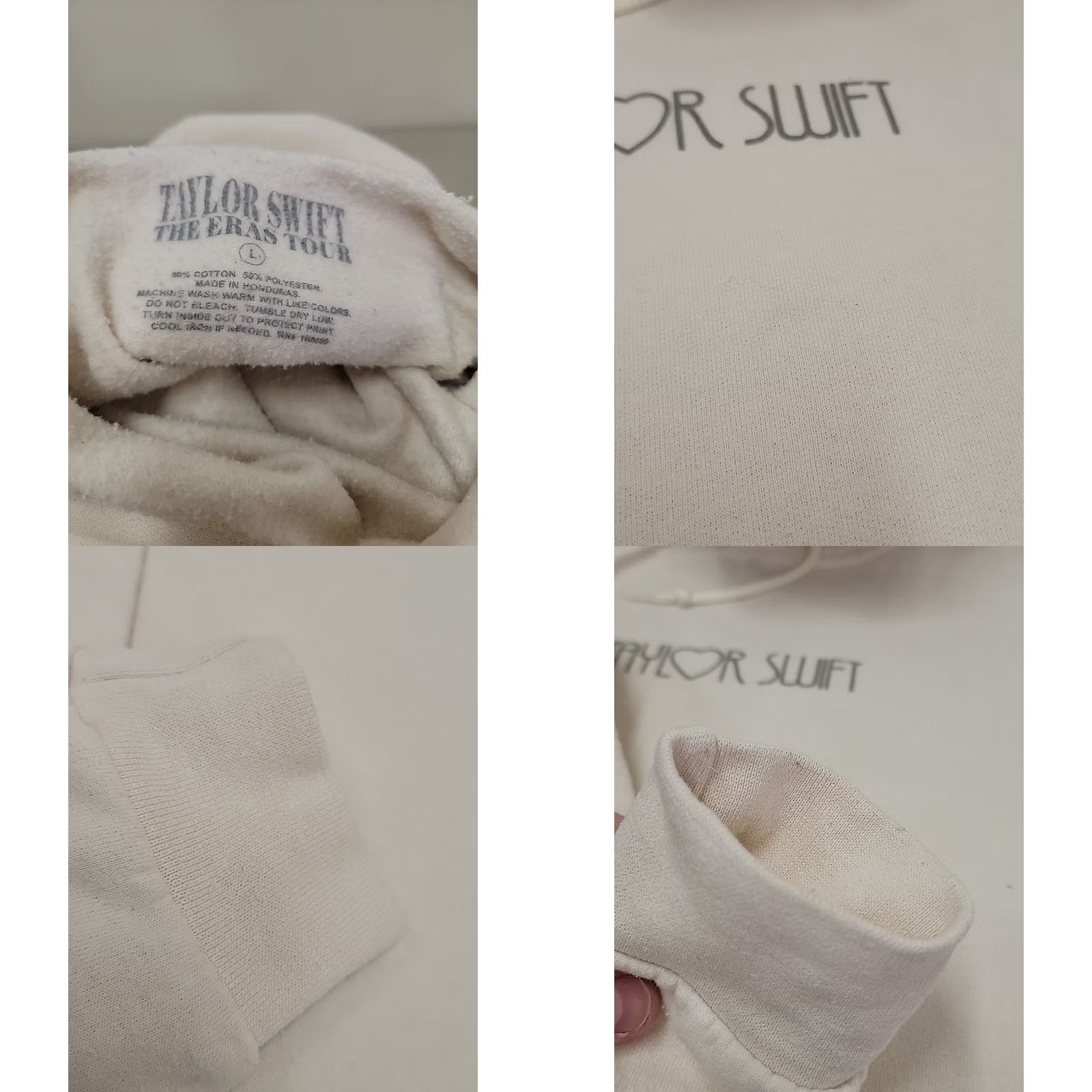 Vintage Taylor Swift The Eras Tour Official Merch Hoodie Sweatshirt Hooded Pullover Beige L Women Graphic Print Pockets Logo Vintage: No Size L / US 10 / IT 46 - 8 Thumbnail