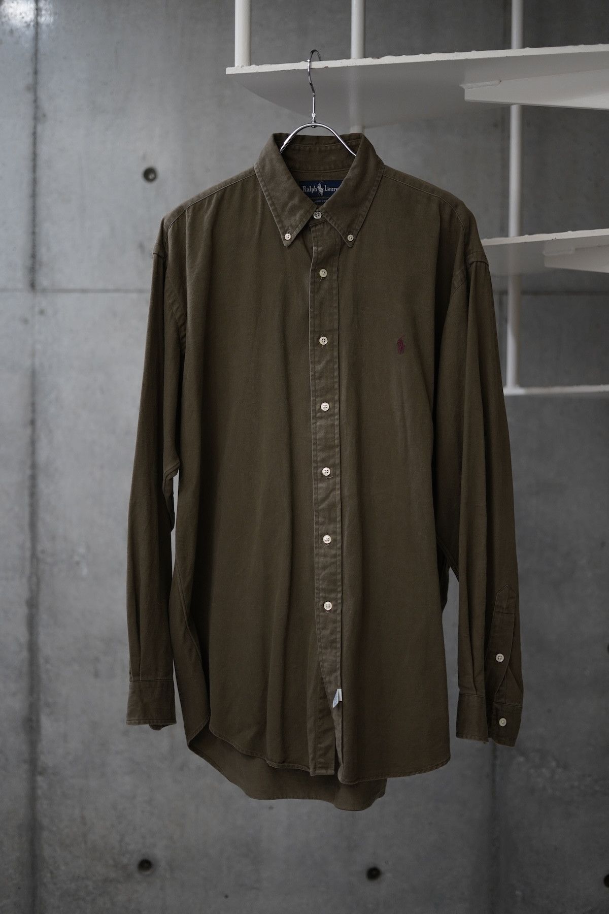 RALPH LAUREN Button-down shirt in khaki green