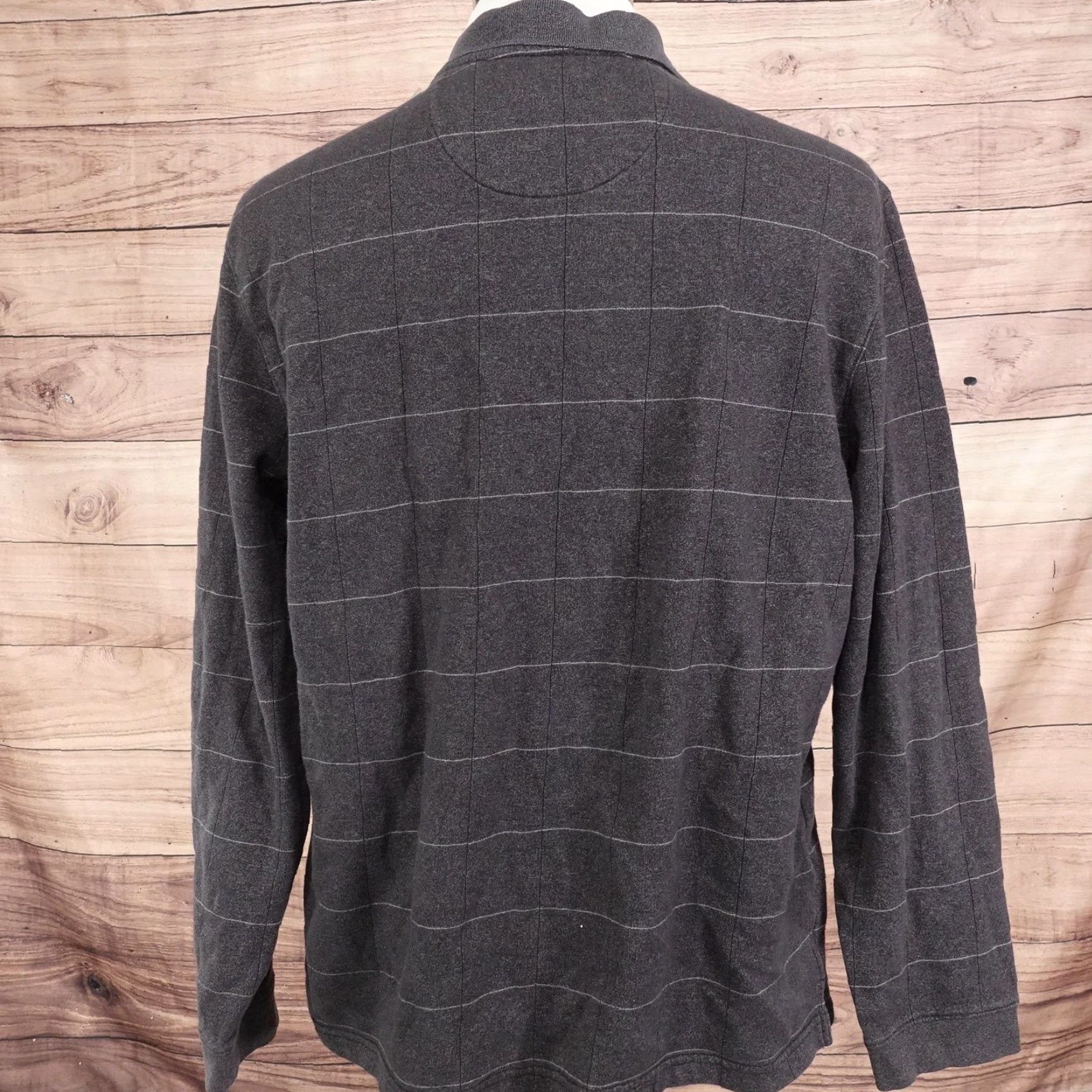 Van Heusen Van Heusen Shirt Mens XL Gray Long Sleeve Knit Polo Casual Stripe Pullover Size US XL / EU 56 / 4 - 4 Thumbnail