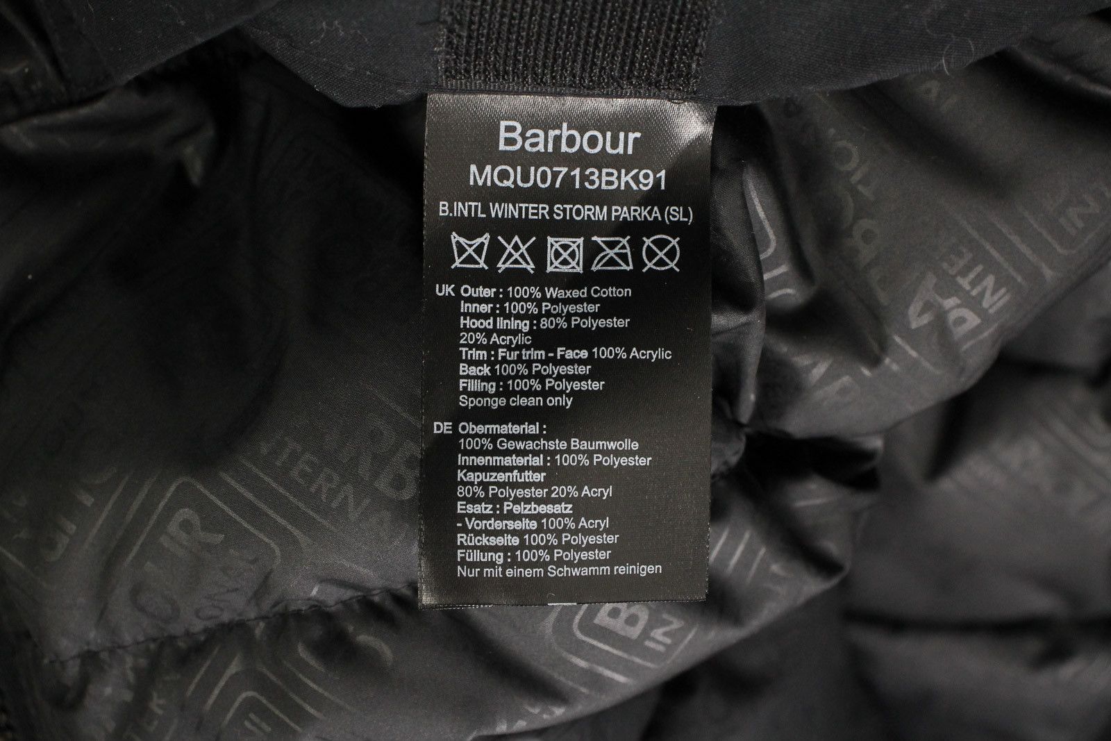Barbour BARBOUR International Winter Storm Parka Down Men's MEDIUM Size US M / EU 48-50 / 2 - 11 Thumbnail