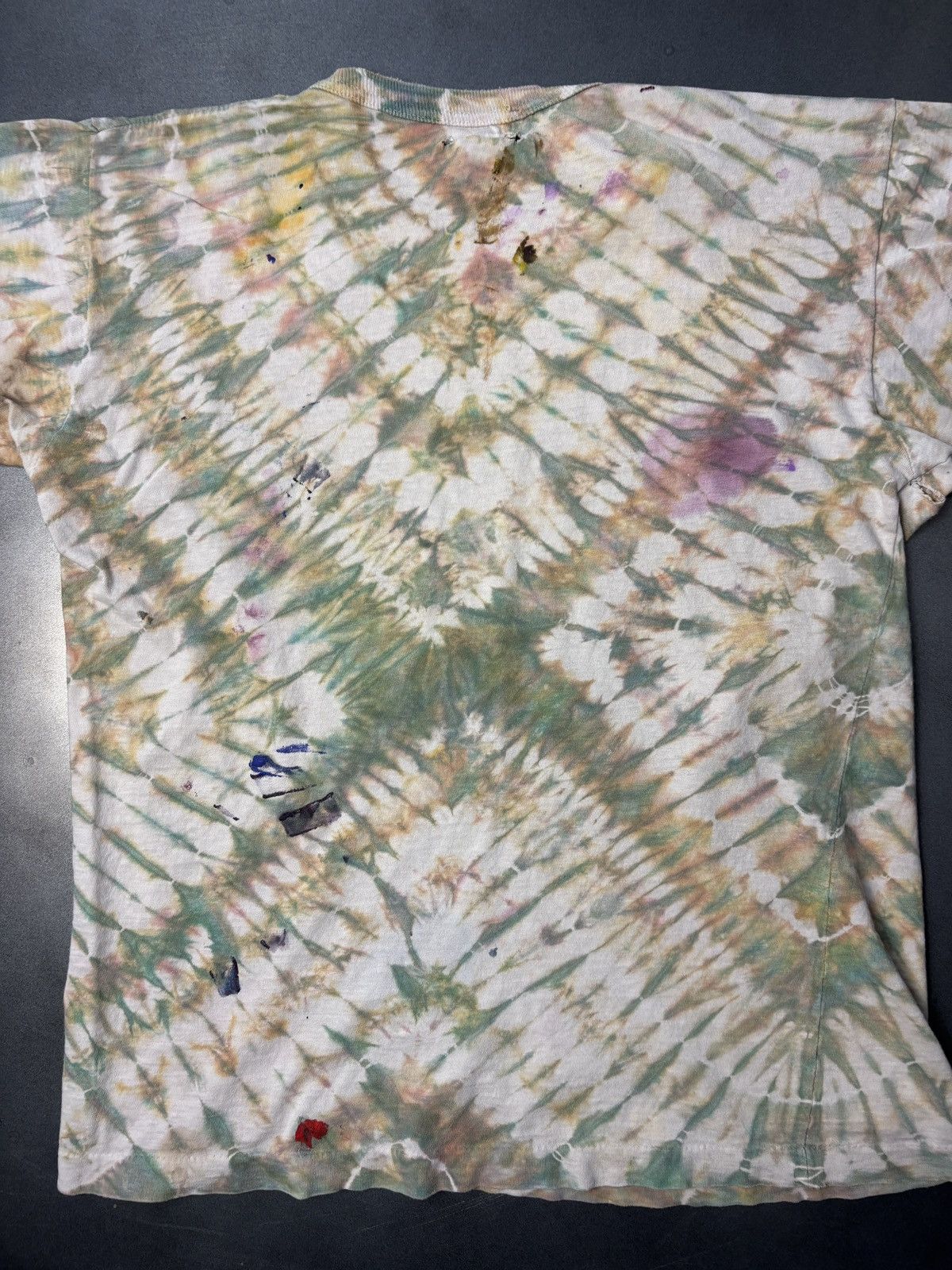 Vintage 1970s Tie Dye T-Shirt Vintage Thrashed Faded Distressed Swan Size US S / EU 44-46 / 1 - 9 Thumbnail