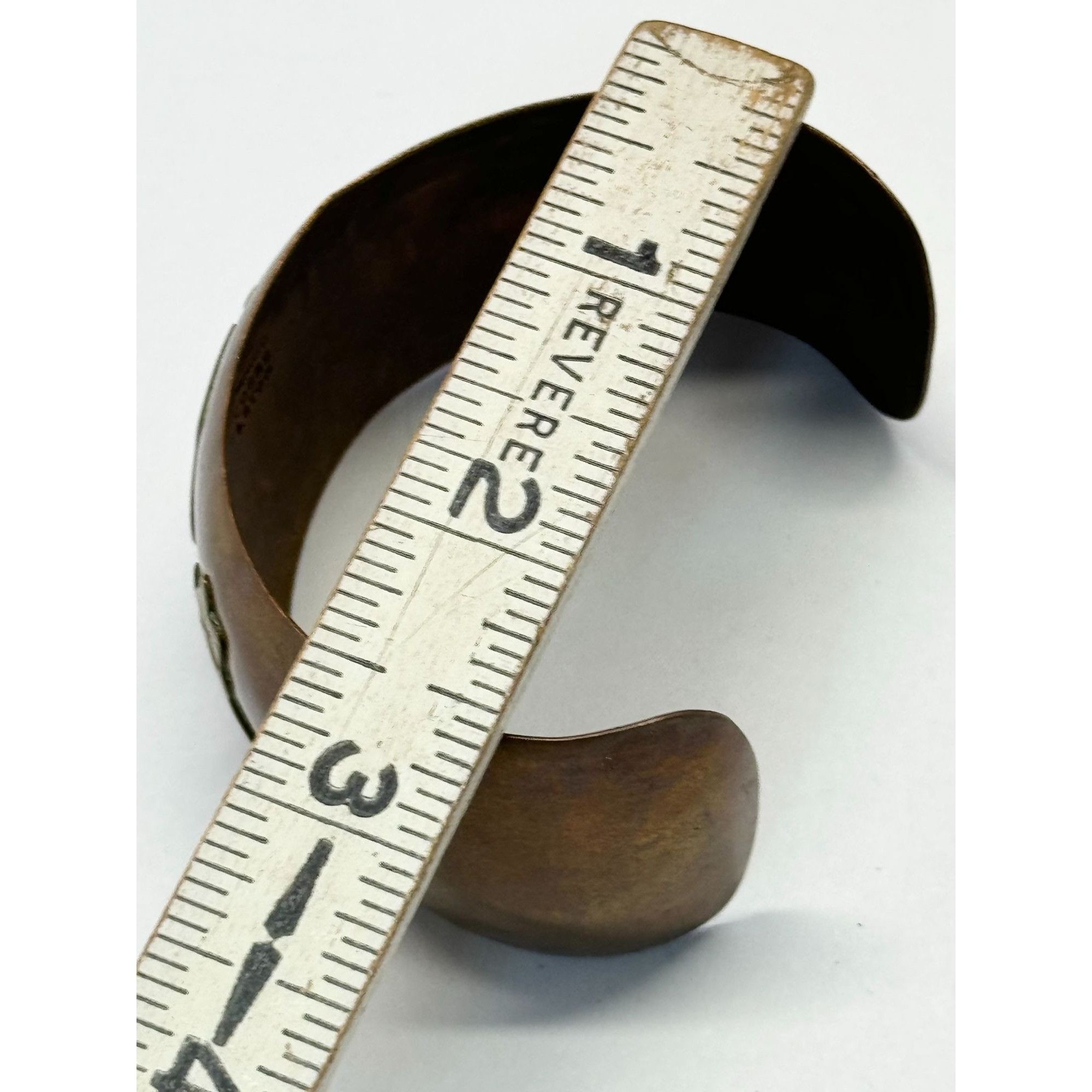 Vintage Mexico cobre Laton Copper Cuff Bracelet Size ONE SIZE - 5 Thumbnail
