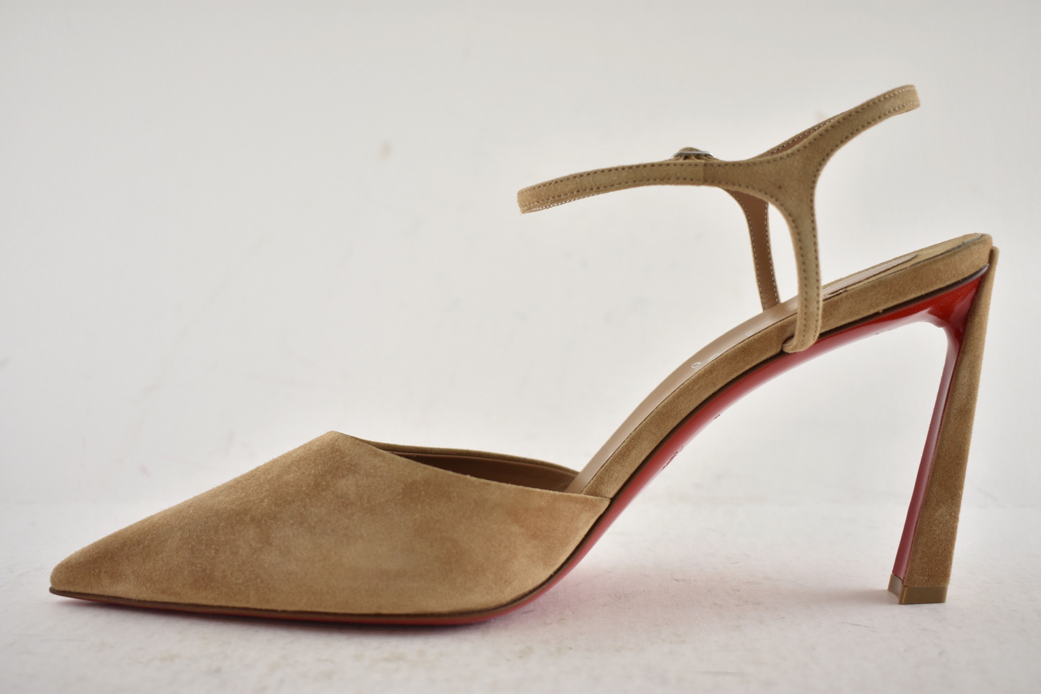 Christian Louboutin Condora Riviera 85 Lionne Beige Brown Strap Heel Pump 40 Size US 10 / IT 40 - 12 Thumbnail