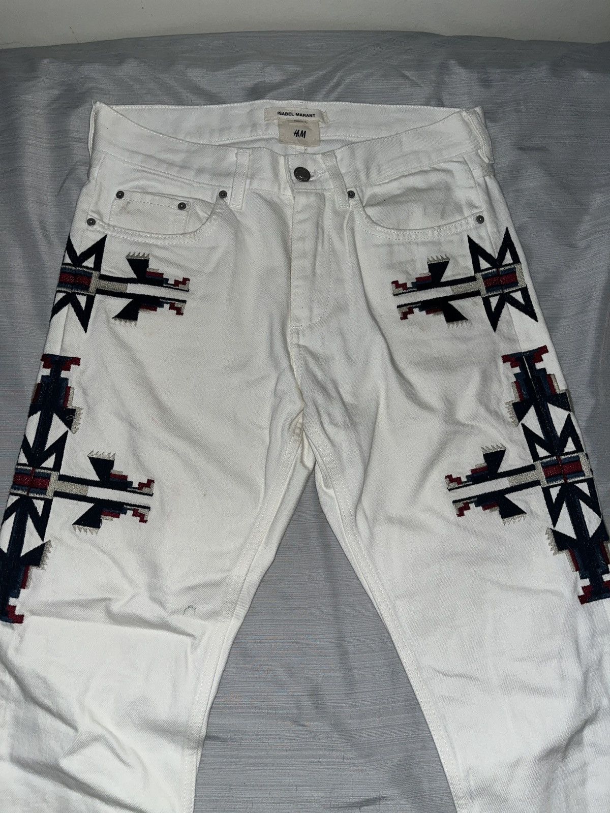 H&M × Isabel Marant H&M Isabel Marant Navajo Design White Pants Size US 29 - 1 Thumbnail