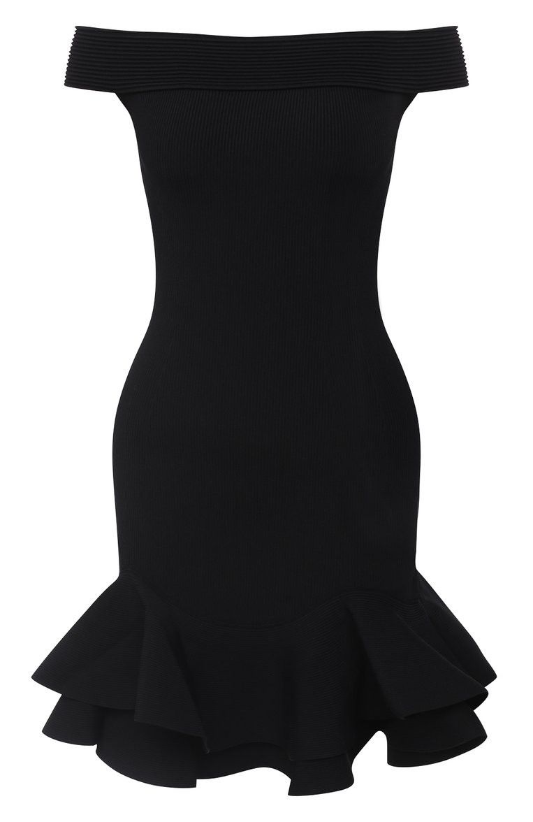 Alexander McQueen o1y0325 Sheath Mini Dress in Black Size M / US 6-8 / IT 42-44 - 1 Thumbnail