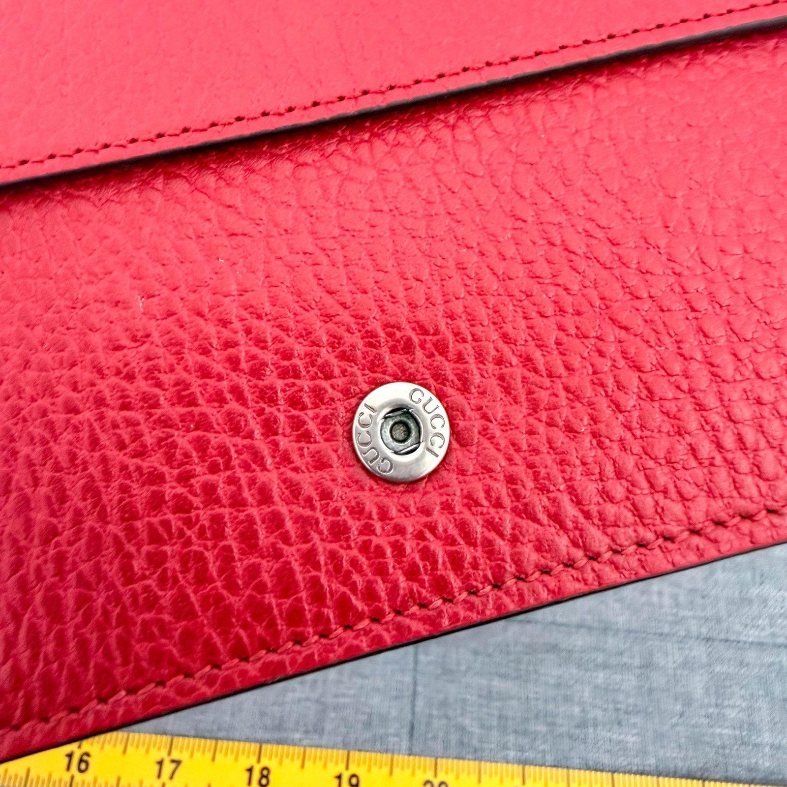 Gucci Authentic Gucci Dionysus Red Leather Chain Bag Tiger Head Size ONE SIZE - 11 Thumbnail