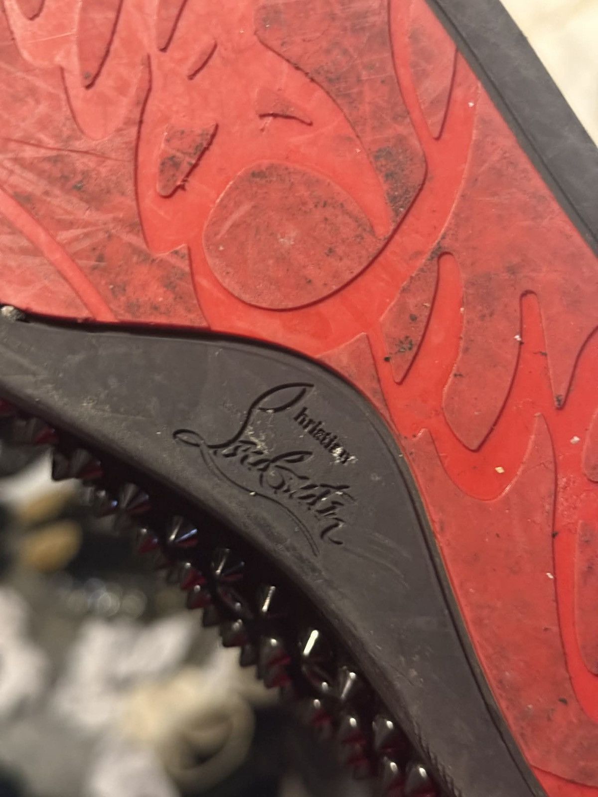 Christian Louboutin Red Bottoms by Christian Louboutin “Triple Black Spike” Size US 8 / EU 41 - 8 Thumbnail