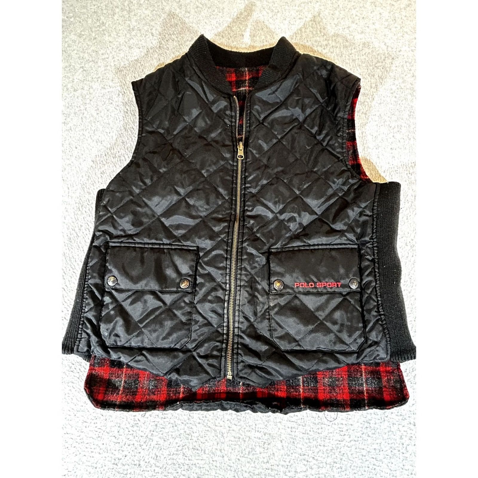 Polo Ralph Lauren Vintage Ralph Lauren Vest Mens Medium Red Plaid Wool Reversible Polo Sport 90s Size US M / EU 48-50 / 2 - 6 Thumbnail