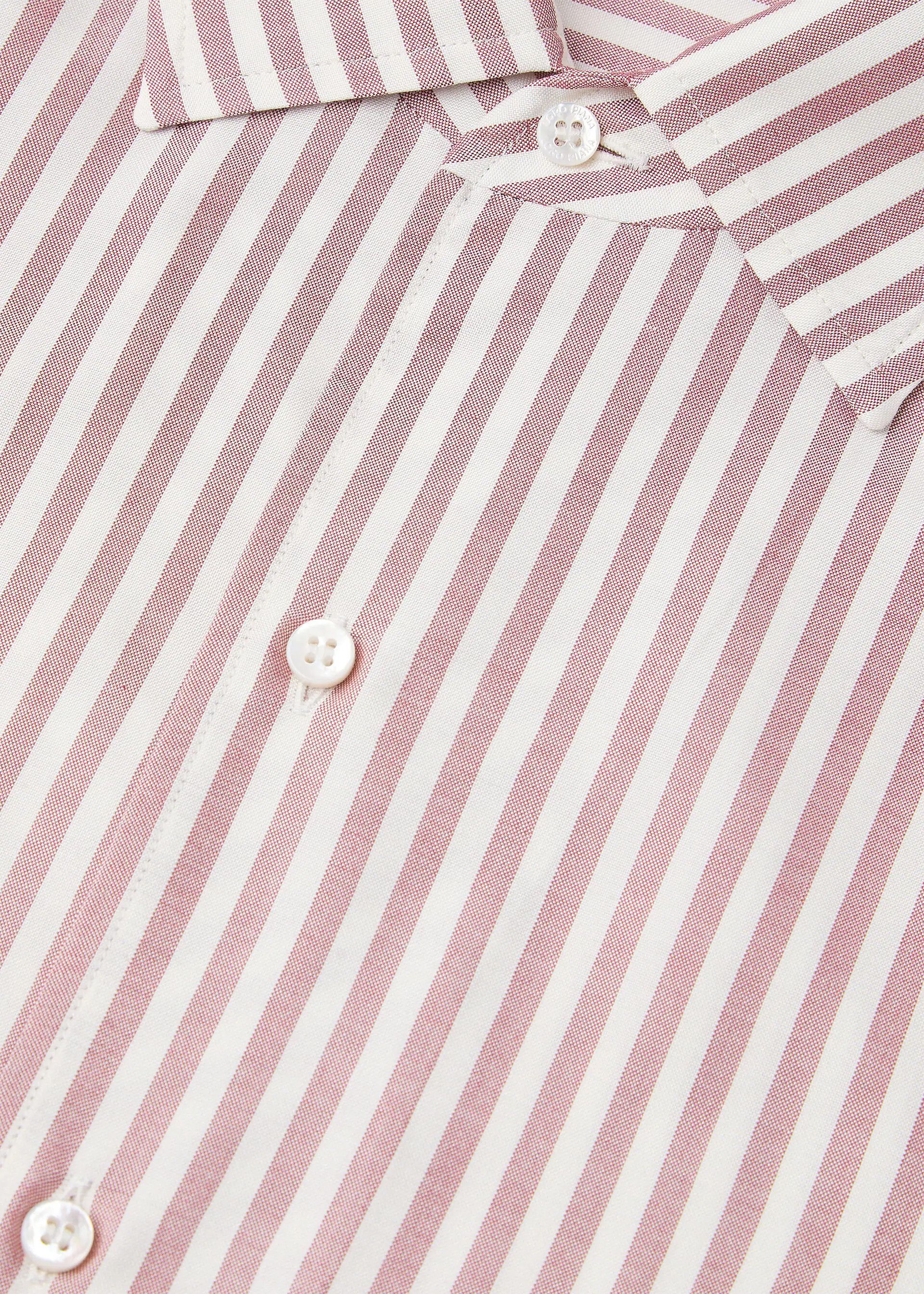 Loro Piana os11x0326 FAQ9950 André Shirt in Ivory/Bordeaux Stripes Size US S / EU 44-46 / 1 - 7 Thumbnail