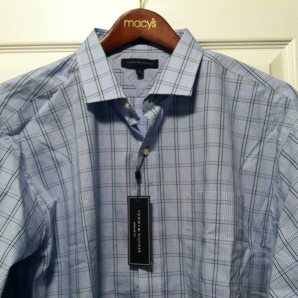 Tommy Hilfiger TOMMY HILFIGER MENS NEW 100%COTTON DRESS SHIRT 17.5/32-33 Size US XL / EU 56 / 4 - 2 Thumbnail