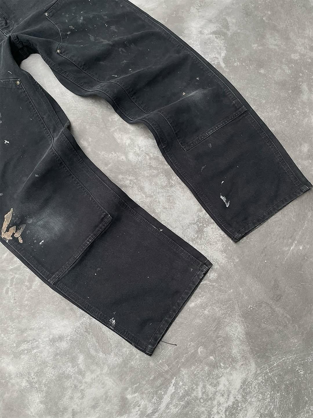 Carhartt Faded Black Carhartt Doublekne B136-BLK🪡Grunge Size US 33 - 4 Thumbnail